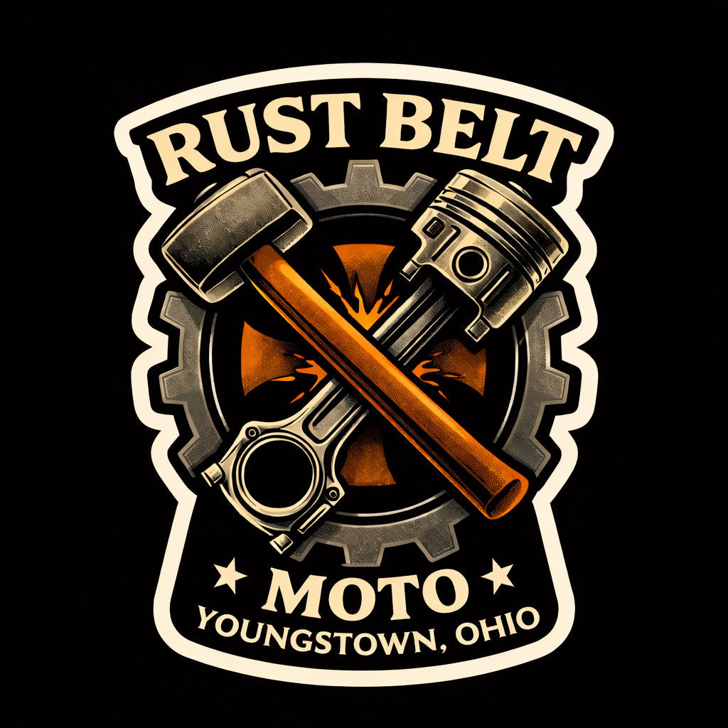 Rust Belt Hammer and Piston Sticker